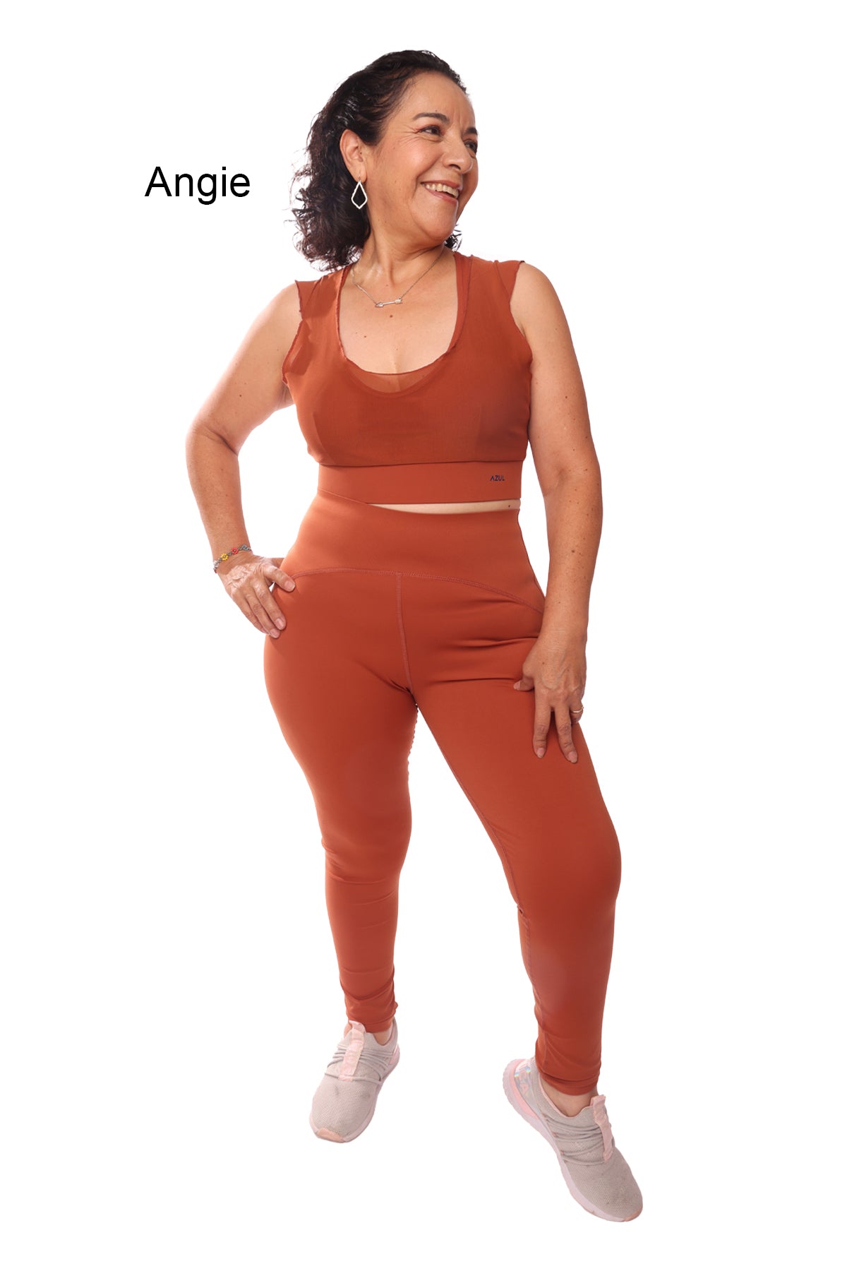 Rust Orange Mesh Top